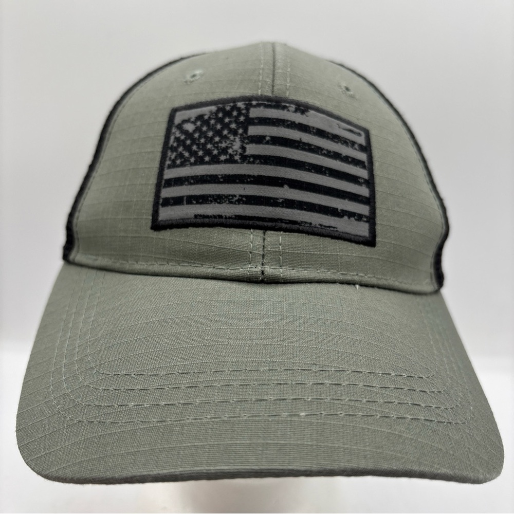 Highland Tactical Distressed American Flag Rubber Patch Men Trucker SnapBack Hat